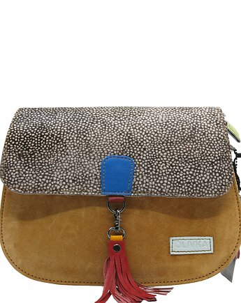 Torebka damska klasyczna zamszowa odpinany wymienny chwost brelok OLIVKA, Olivka Warsaw