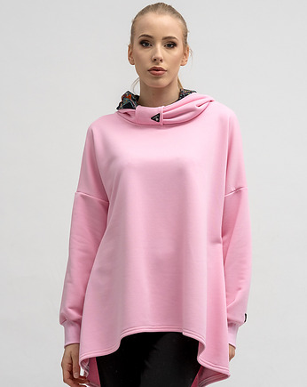 BLUZA ASYMETRYCZNA ,,RAVEL'' różowa+wzór jesieni, 3 for U