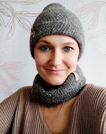 Komplet So Soft z mięciutkiej wełny alpaki - grafit, Craftbags