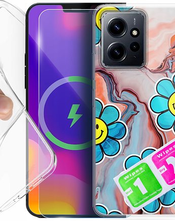 Etui slim clear do Xiaomi Redmi Note 12 4G i wzory do wyboru + szkło 9H, Caseline  etui na telefon