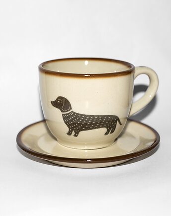 Beżowa filiżanka z jamniczkiem, EMPE artstudio