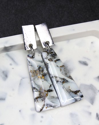 Kolczyki MARMUR paski z glinki polimerowej modeliny Mintique, Mintique