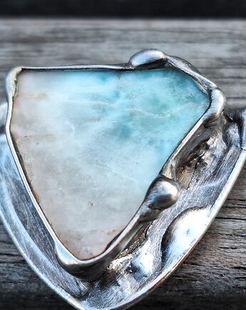 Larimar na surowo - wisiorek, po drugiej stronie lustra
