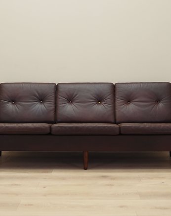 Sofa skórzana brązowa, duński design, lata 60, designer: Edmund J, Przetwory design