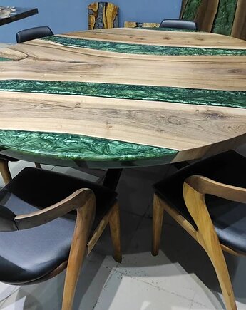 Stół z żywicy epoksydowej i drewna orzecha, VANLORR