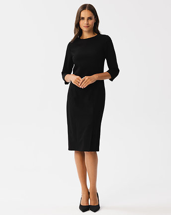 Sukienka ołówkowa z rozcięciem-czarna(S-350), STYLE