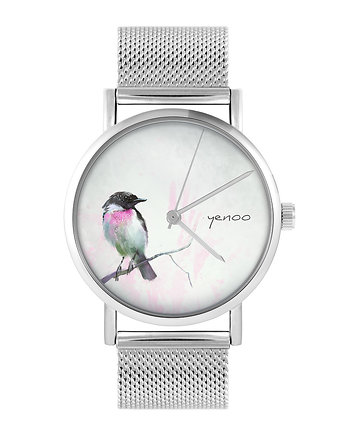 Zegarek - Ptaszek - bransoleta mesh, yenoo