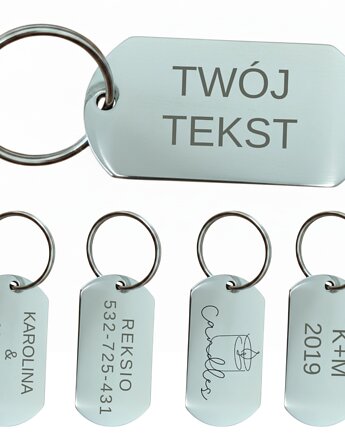 Brelok Identyfikator Zawieszka do Kluczy z Grawerem IMIENIEM na Prezent, smxdsgn