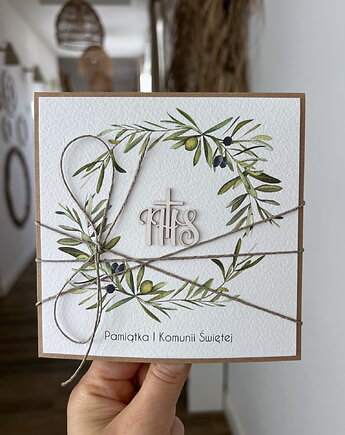 Kartka na komunię - pamiątka komunii ręcznie robiona, sorte