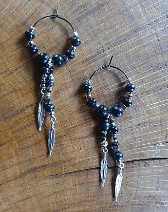 Wiszące kolczyki z hematytem, martuch