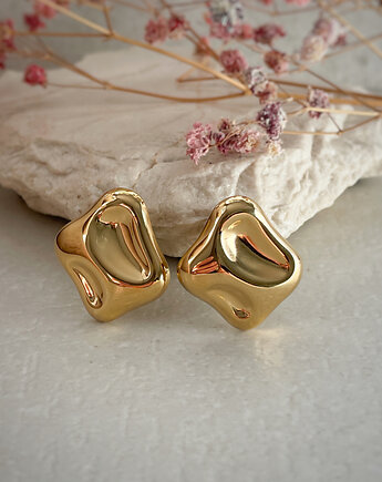 Kolczyki pozłacane ze stali szlachetnej, Bring Biżuteria