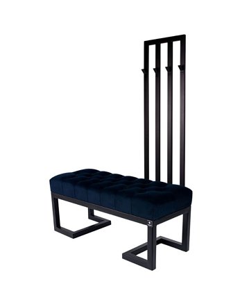 Ławka Metalowa Tapicerowana  z Wieszakiem LGM-184, EMRA WOOD DESIGN