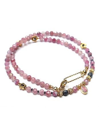 Turmaliny różowe /choker/ vol. 44 - naszyjnik - Szlachetna kolekcja, KiKa pracownia