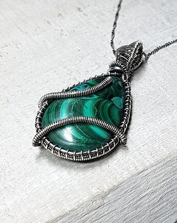 Wisiorek malachit z azurytem   s171, JanArt