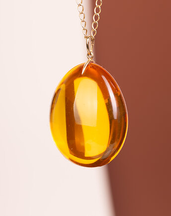 Złoty wisiorek z bursztynem bałtyckim, Andorii by Baco