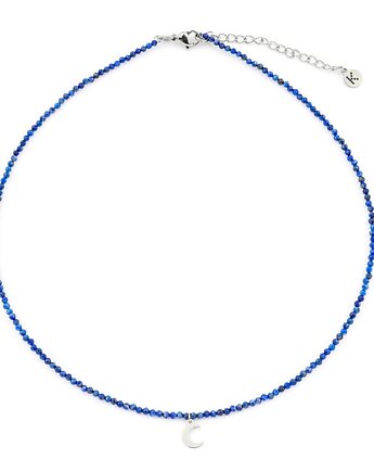 Niebieski Lapis Lazuli - naszyjnik z kamieni naturalnych z zawieszką - srebrna, Kulka Bransoletki