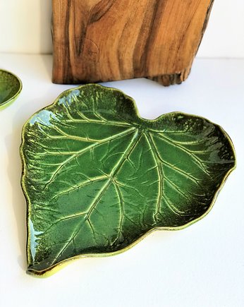 Patera dekoracyjna talerz  ceramiczny LIŚĆ, Ceramika Tyka