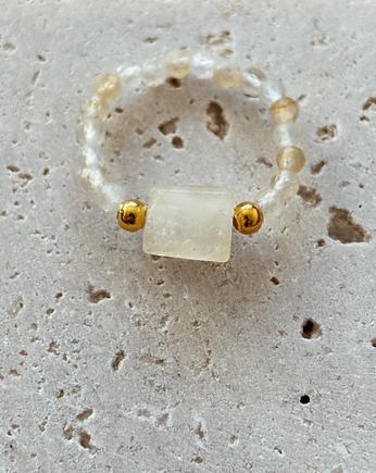 Pierścionek elastyczny Cytryn, Chmolowska Jewellery