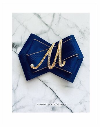 Brosza Personalizowana  z literką M, Pudrowy Różowy