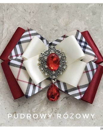 Brosza z czerwonym Kryształem NA ZAMÓWIENIE, Pudrowy Różowy