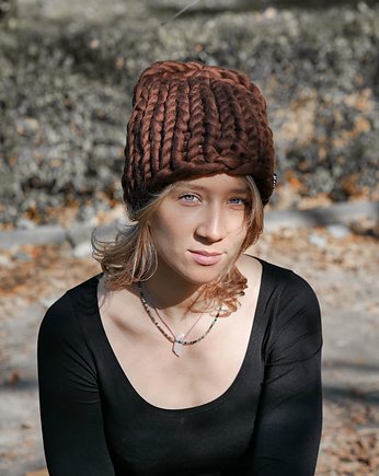 100% merino Czapka Beanie organic, PANAPUFA