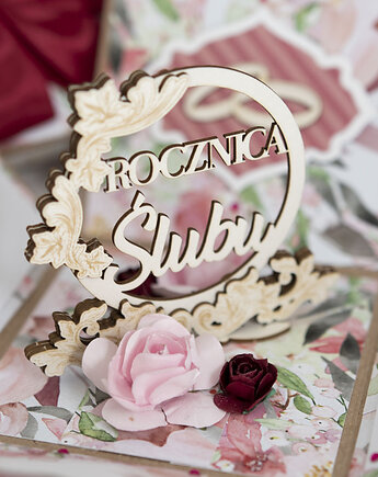 Rocznica ślubu, exploding box, kartka 3d, Papiernik