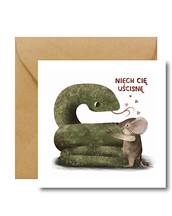 Kartka na Walentynki - Niech Cię Uścisnę, HI LITTLE