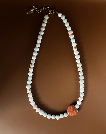 Naszyjnik z błękitnego jadeitu z serduszkiem, Messme