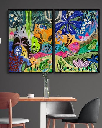 Natura na ścianie, 2 malowane obrazy, AAS Art Studio