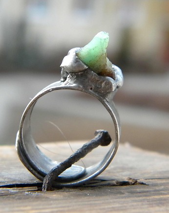 Surowy chryzopraz - pierścionek, Beata Trotter