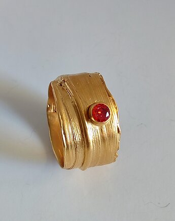 Pierścionek Mitsuro Hikime z rdzawą CZ, Agata Blaszkowska Jewelry