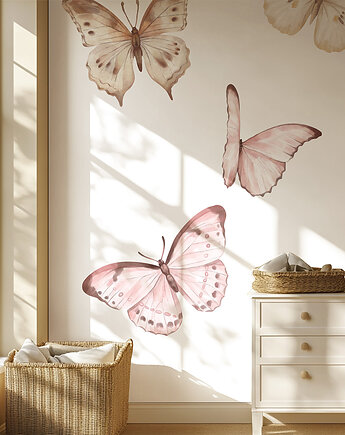 MOTYLE DUŻE - naklejka na ścianę, Pastelowelove