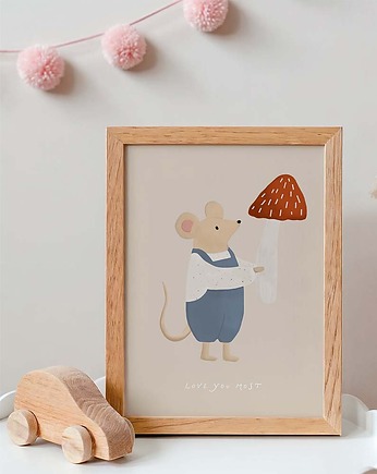 Plakat Myszka z muchomorem - Plakaty Na Ścianę Dla Dzieci, Dekoracjan