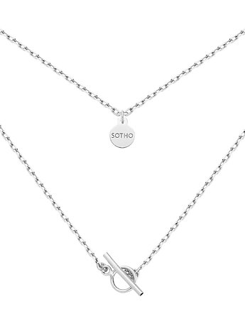 Srebrny masywny łańcuszek z ozdobnym zapięciem, SOTHO