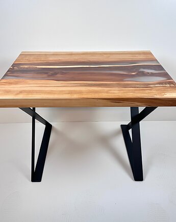 Stolik kawowy z drewna i żywicy epoksydowej, BooGoo