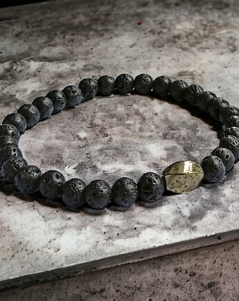 Męska bransoletka: PIRYT & LAWA : na gumce, kaktusia