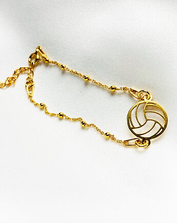 Bransoletka z piłką do siatkówki,  złocona, Anemon Atelier