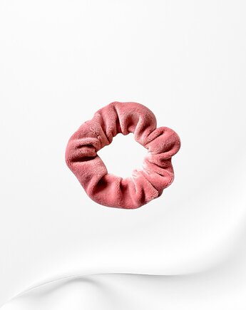 Scrunchie gumka frotka wąska welurowa różowa, Zdunetti