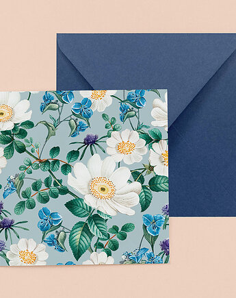 Kartka okolicznościowa - Niebieskie kwiaty, Łukasz Kuleta