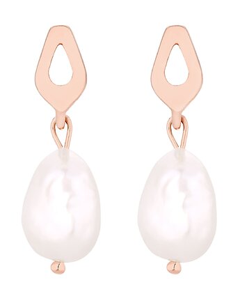 Kolczyki w różowym złocie z naturalnymi perłami, SOTHO