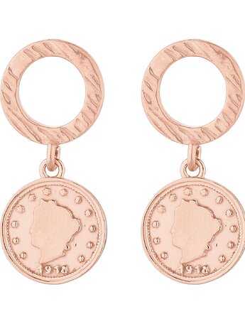 Kolczyki z różowego złota z monetami, SOTHO