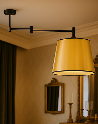 Złoto-czarna lampa sufitowa z regulowanym ramieniem TAMPA MIRROR, LYSNE