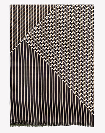 Elegancki szal szalik męski jedwab 100% zielony frędzlami 25x160 cm