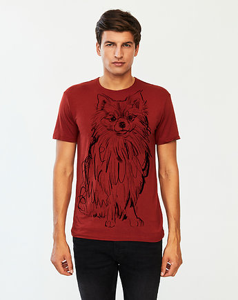 Pomeranian Dog no.2 Men's T-shirt marsala, SELVA
