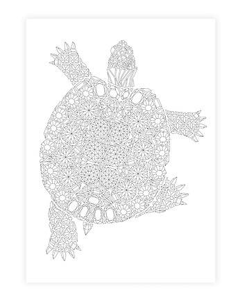 Plakat do Kolorowania żółw Kryształy Diamenty 50x70cm, Anna Grunduls Design
