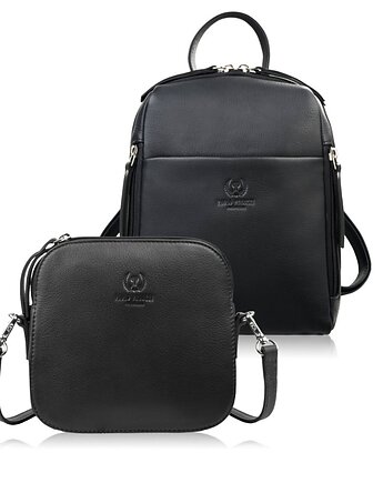 Plecak damski skórzany AY-26 i mała torebka na ramię AY-24 zestaw upominkowy , Paolo Peruzzi