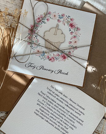 Ręcznie robiona kartka na urodziny dla dziewczynki życzenia urodzinowe dla dz, sorte