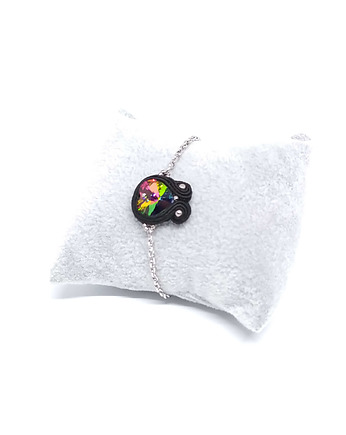 Bransoletka sutasz z sercem Swarovski - vitrail, Noiree