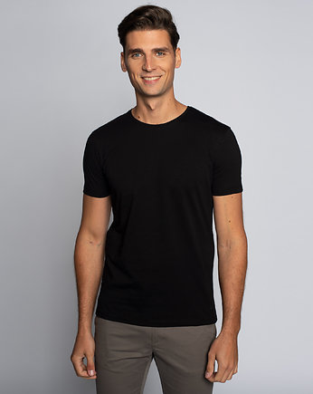T-shirt męski ceretta czarny, BORGIO