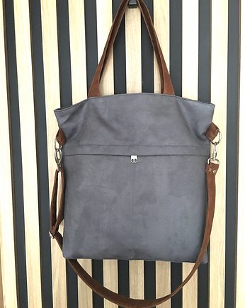 Torba na ramię - szarość, brąz, PRACOWNIA 166